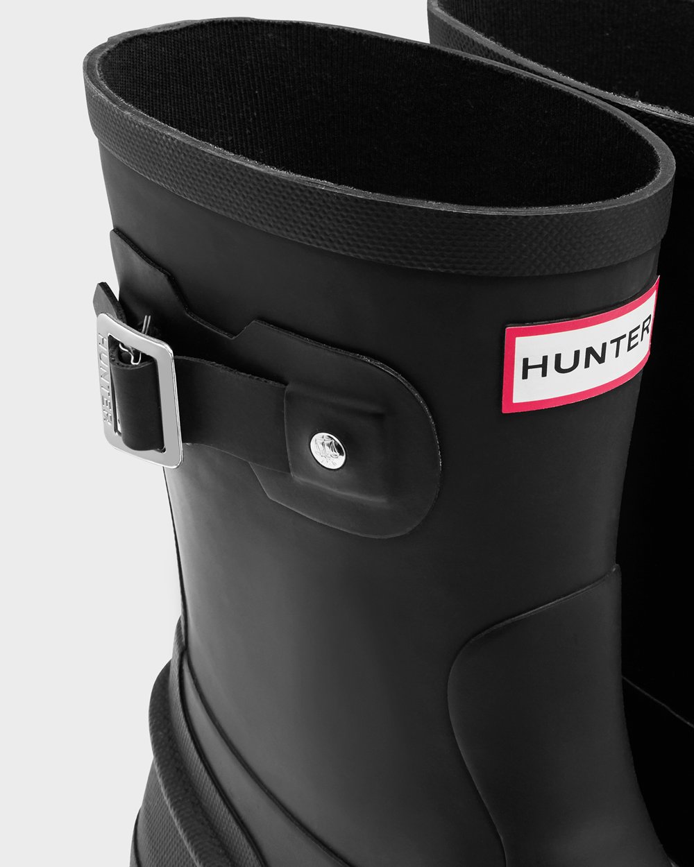 Hunter Original Moc Toe Short Rain Boots - Shop Online Mens Black - ERFLUS854